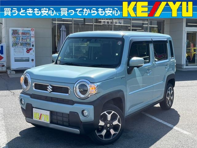 スズキ ハスラー ハイブリッドＸターボ　全方位モニター付９インチメーカーナビ　衝突軽減ブレーキ　車線逸脱警報　リアパーキングセンサー　シートヒーター　アダプティブクルーズ　パドルシフト　ＥＴＣ２．０　ＢＴオーディオ　フルセグ　ＬＥＤランプ