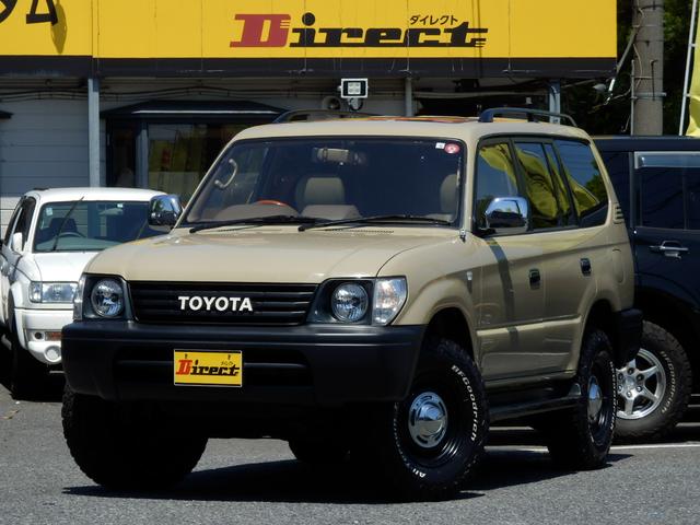 トヨタ ランドクルーザープラド ＴＸ後期型丸目ナロークラシックＳＲ付き４ＷＤ　新品ＢＦグットリッチＡＴタイヤ＆ＤＥＡＮ１６インチＡＷ　社外ナビフルセグＴＶバックカメラＥＴＣ