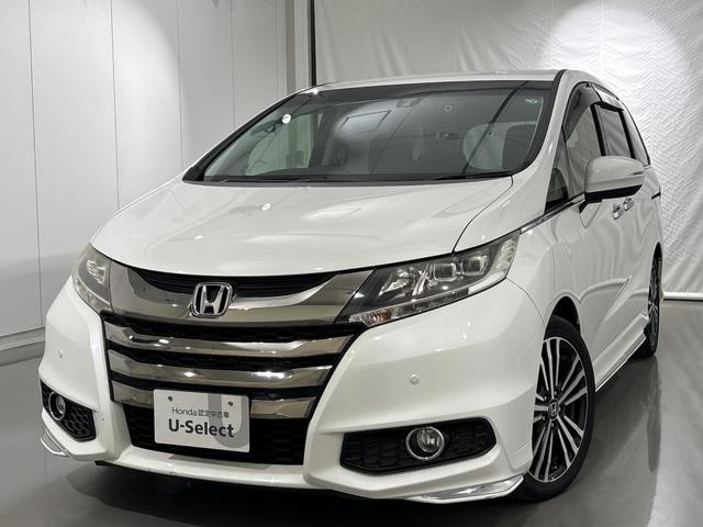 オデッセイ(ホンダ) アブソルート　ワンオーナー　禁煙車　純正８インチナビ　フルセグＴＶ　Ｂｌｕｅｔｏｏｔｈ　ミュージックサーバー　後席モニター　両側電動スライドドア　ＬＥＤヘッドライト　衝突軽減ブレーキ　１８インチアルミホイール 中古車画像