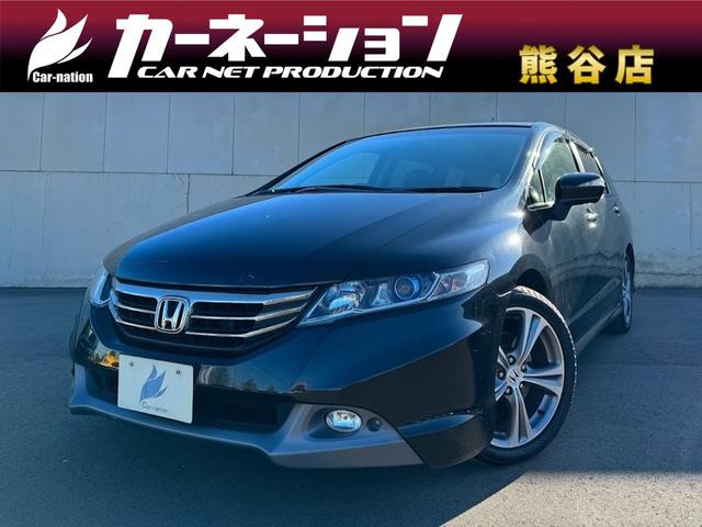 ホンダ オデッセイ アブソルート　７人／３列／ハーフレザー純正ＨＤＤインターナビ／Ｂカメラ／ＨＩＤ／フルエアロ／純正１８ＡＷ／クルコン／ＥＴＣ／ＣＤ／ＤＶＤ／フルセグＴＶ／Ｍサーバー／Ｂｌｕｅｔｏｏｔｈ／フォグランプ／電動格納式ミラー