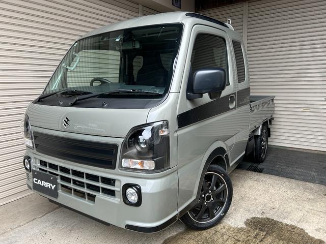 スーパーキャリイ Xリミテッド スズキセーフティサポート パイオニアナビ バックカメラ 15インチアルミ デジタルミラードラレコ 荷台マット ゲートアッパープレート(1枚目)