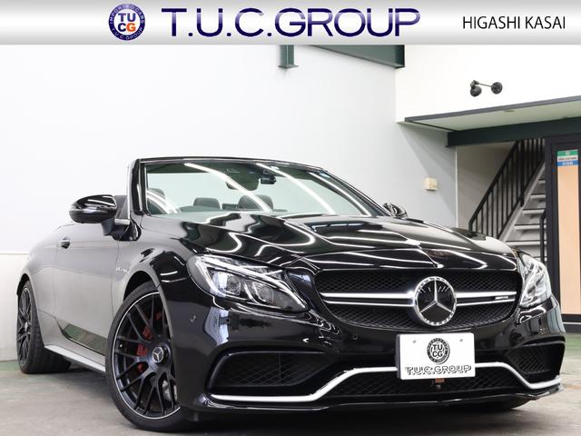 Ｃ６３　Ｓカブリオレ　レーダーＳＰ　赤／黒革　エアスカーフ　黒幌　純正ＨＤＤナビ　ブルメスターＳ　Ｂカメラ　ＬＥＤヘッドライト　ＡＭＧ強化ブレーキ　ＡＭＧパフォーマンスＥＸ　ＡＭＧエアロ＆１９ＡＷ　２年保証付
