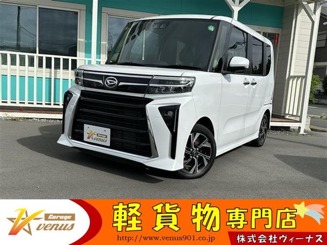 タント カスタムＸ　スマートキー　前後パワーウィンドウ　電格ミラー　衝突被害軽減ブレーキ　ＬＥＤヘッドライト　純正ナビ　バックカメラ　ワンセグ　ＥＴＣ　両側電動スライドドア　シートヒーター（1枚目）