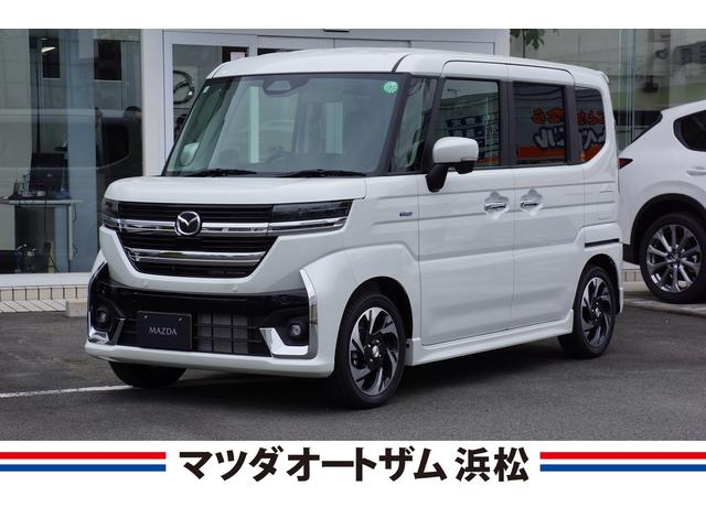 マツダ フレアワゴンカスタムスタイル ＸＳ　当社デモカー　９インチメモリーナビ　３６０°モニター　フロアマット　フルセグＴＶ　アダプティブクルーズコントロール　電動パーキングブレーキ　デュアルセンサーブレーキサポート　Ｍハイブリッド　オットマン