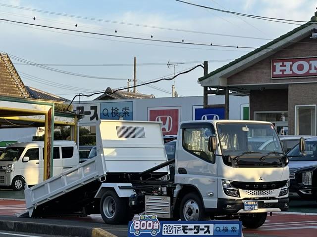 ダンプ　３ｔ　５ＭＴ　新明和製　ローダースライドダンプ　ＬＥＤヘッドライト　４Ｐ１０＋　ＦＵＳＯイージーアクセスキー　衝突被害軽減ブレーキ　車両安定性制御装置　車線逸脱警報装置