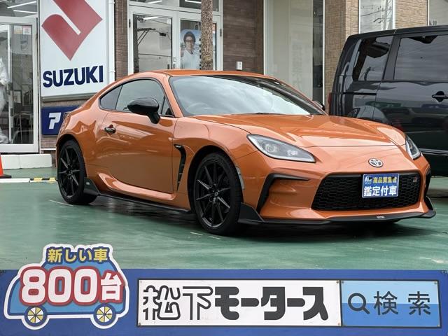 トヨタ ＧＲ８６ ＲＺ　１０ｔｈアニバーサリーリミテッド　６ＭＴ　限定車　１０周年記念車　特別設定色／フレイムオレンジ　専用内装／オレンジアクセント・キャストブラック加飾　ＴＯＭ’Ｓフロント＆サイドディフューザー・トランクリッドスポイラー・リヤサイドフィン