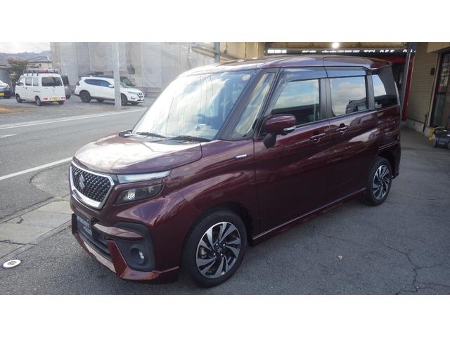 ソリオバンディット(スズキ) ハイブリッドＭＶ　ワンオーナー　全方位カメラ　１０インチナビ地デジフルセグＴＶ　デュアルカメラブレーキサポート　両側ワンタッチパワースライドドア　ナビ連携ドライブレコーダ　シートヒーター　ビルトインＥＴＣ　スマートキー 中古車画像