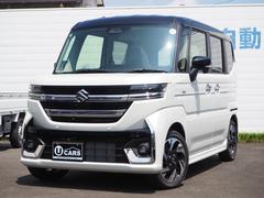 スペーシアカスタム ハイブリッドXSターボ 届出済未使用車 純正9インチ全方位ナビ スズキコネクト対応 デュアルセンサーブレーキサポートII 電動パーキングブレーキ 両側パワースライドドア ステアリングヒーター パドルシフト 誤発進抑制機能 中古車画像