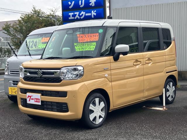 スペーシア ハイブリッドＸ　セーフティサポート　フルセグＴＶ　メモリーナビ　両側パワースライドドア　スマートキー　シートヒーター　コーナーセンサー　ＬＥＤライト（1枚目）