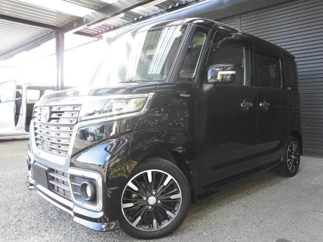 フレアワゴンカスタムスタイル ハイブリッドＸＴ　禁煙車　純正ナビ／ＤＴＶ／ＤＶＤ／ＣＤ／Ｂｌｕｅｔｏｏｔｈ　バックカメラ　両側パワースライドドア　ＬＥＤヘッドライト　純正アルミホイール　セーフティーサポート　プッシュスタート　スマートキー２本（1枚目）