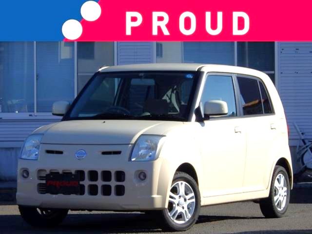 日産 ピノ Ｅ　１年保証付　社外１３インチアルミホイール　社外オーディオ　ＣＤ再生　ラジオ　キーレスエントリー　ヘッドライトレベライザー　タイミングチェーン　バニティミラー　純正ヘッドライト　パワーウィンドウ　ＡＢＳ