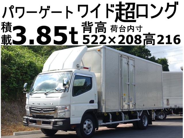 キャンター ３０１番　背高　ワイド超ロング　格納パワーゲート１ｔ　アルミバン　積載３．８５ｔ　総重量７９８５ｋｇ　左電動格納ミラー　バックカメラ　キーレス　ＥＴＣ　車両サイズ７１１Ｘ２２１高３１９　荷台内寸５２２Ｘ２０８高２１６（1枚目）