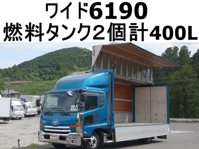 ３４８番　ワイド　積載２．６５ｔ　総重量７９９０ｋｇ　ベット　燃料タンク２個４００Ｌ　ＨＩＤライト　左電動格納ミラー　集中ドアロック有り　アルミウイングアルミウィング　車両サイズ８６３Ｘ２４９高３５９　荷台内寸６１９Ｘ２４０高２４０