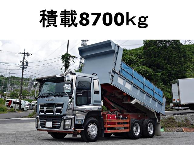 　４８番　大型　ダンプ　積載８．７ｔ　２デフ　ＥＴＣ　キーレス　左電動格納ミラー　ベット　８×２ミッション　車検証サイズ７７４×２４９高３３９　荷台内寸５１１×２１９
