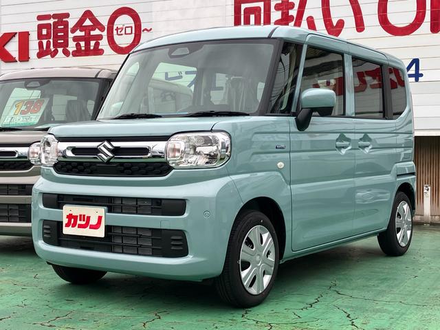 スペーシア(スズキ) ハイブリッドＧ　届出済未使用車　純正マット　バイザー　セーフティーサポート　オートエアコン　オートライト　ＬＥＤヘッドライト 中古車画像