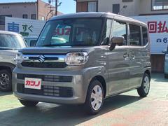 スペーシア ハイブリッドG 届出済未使用車 純正マット/バイザー付き セーフティーサポート 両側スライドドア キーレスプッシュスタート LEDヘッドライト オートエアコン メーカー保証継承 中古車画像