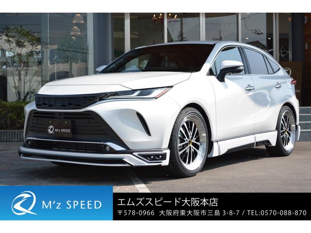 トヨタ ハリアー 　ＺＥＵＳコンプリートカー・エアロ（Ｆ／Ｓ／Ｒ）・デイライト・フロントグリル・カーボン調ピラーパネル・リアゲートスポイラー・２２インチアルミホイール・パノラミックビューモニター