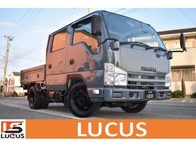 エルフトラック いすゞ ｗキャブフラットロー グレーカスタム ｐｓ ｐｗ ５ｍｔ ｅｔｃ 荷台鉄板架 オリジナルシートカバー リアダブルタイヤ ロープ穴８か所 シャーシブラック 大阪府 ｗキャブフラットロー グレーカスタム ｐｓ ｐｗ ５ｍｔ ｅｔｃ 荷台鉄板架