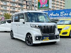 スペーシアカスタム ハイブリッドXSターボ スズキセーフティサポート 社外8inメモリーナビTV Bカメラ 両側Pスライド ハーフレザー 車線逸脱防止装置 LEDヘッドライト 純正15インチAW クルコン Cソナー 前後ドラレコ 中古車画像