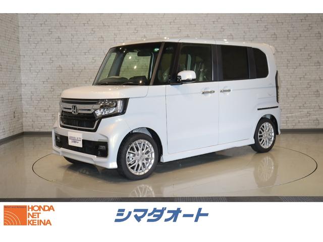 ホンダ Ｎ－ＢＯＸカスタム Ｌターボ　両側電動スライドドア　クリアランスソナー　オートクルーズコントロール　レーンアシスト　衝突被害軽減システム　オートライト　スマートキー　アイドリングストップ　シートヒーター　ベンチシート　ＡＴ　ＥＳＣ