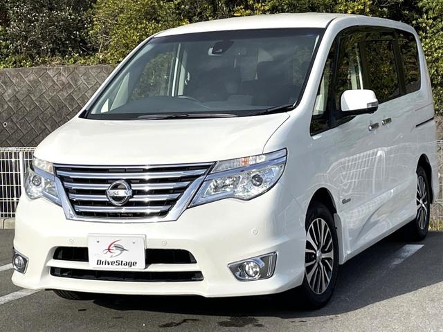 日産 セレナ ハイウェイスター　Ｖセレ＋セーフティＩＩ　ＳＨＶ　禁煙車／純正ナビ・フルセグＴＶ／両側電動スライド／後席モニター／衝突軽減ブレーキ／全周囲カメラ／クルコン／Ｂｌｕｅｔｏｏｔｈ／ＥＴＣ／クリアランスソナー／オートライト／ＬＥＤヘッドライト／車検整備付