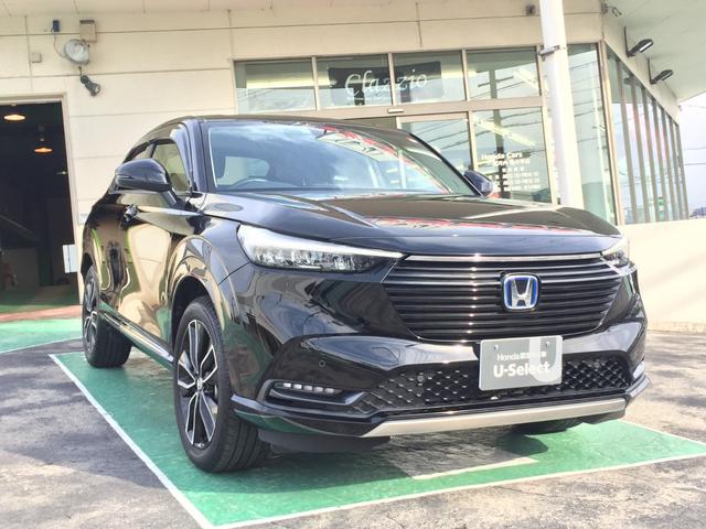 ホンダ ヴェゼル ｅ：ＨＥＶＺ　Ｈｏｎｄａセンシング　ブラインドスポットインフォメーション　運転席助手席シートヒーター　ＨｏｎｄａＣＯＮＮＥＣＴ　９インチＶＸＵ２３５ＶＺｉ　ドライブレコーダーワイヤレス充電器２．０ＥＴＣ　　記録簿付