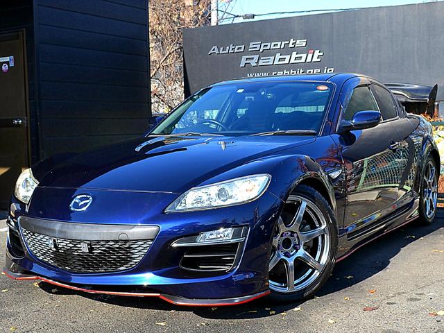 マツダ ＲＸ－８ タイプＲＳ　Ｒマジックマフラー　車高調　オートエグゼエアクリ　強化クラッチ　軽量フライホイール　カロッツェリアナビ　ワークエモーション　ＧＴウイング　純正ＲＥＣＡＲＯシート　後期モデル