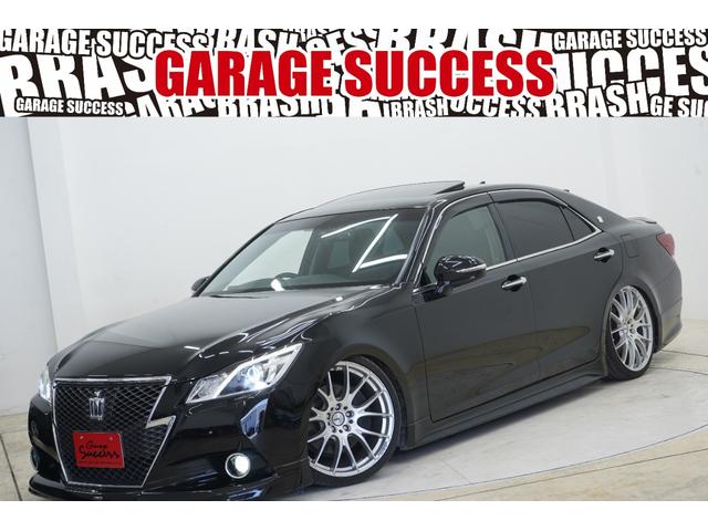 アスリートＧ　サンルーフ／黒革シート／新品ＴＥＩＮ車高調／モデリスタエアロ・マフラー／社外ＲＡＹＳ２０インチ／ルーフスポイラー／トランクスポイラー／バックカメラ／クルーズコントロール／ＥＴＣ／Ｂｌｕｅｔｏｏｔｈ／