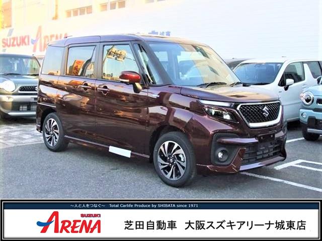 ハイブリッドMV 両側パワースライドドア 全方位モニター9インチメモリーナビ装着車 スズキ5年保証付 スズキセーフティサポート装着 LEDライト デュアルカメラブレーキ レーンアシスト 後退時ブレーキサポート(1枚目)