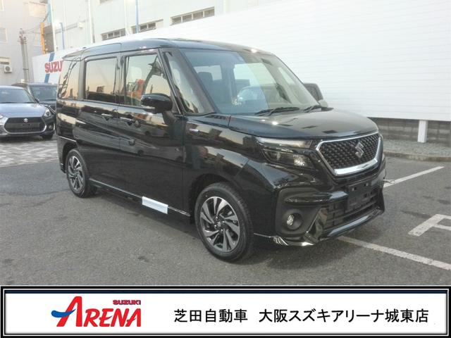 ハイブリッドMV 全方位モニター用カメラ スズキ保証付 デュアルカメラブレーキ リヤパーキングセンサー ヘッドアップディスプレイ アダプティブクルーズコントロール LEDヘッドランプ ワンアクションパワースライドドア(1枚目)