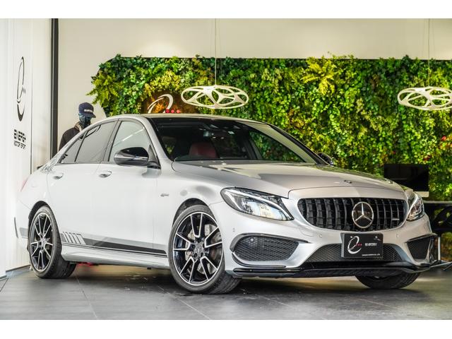 Ｃ４５０　ＡＭＧ　４マチック　エクスクルーシブＰ　イリジウムシルバー　クランベリーレッドレザー　ブルメスターサウンド　パノラミックスライディングルーフ　エアバランスパッケージ　パナメリカーナグリル　社外エアロ　サイドデカール