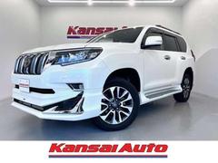 ランドクルーザープラド TX Lパッケージ 黒革 全方位カメラ サンルーフ BSM ETC2.0 フルセグTV MOPルーフレール MODELLISTAエアロ 純正ステップ 19インチAW Carplay Bluetooth 前後ドラレコ 中古車画像