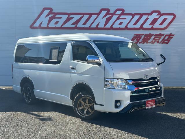 トヨタ ハイエースワゴン ＧＬ　ＲＩＣＯＲＳＯツイン使用／後席横乗り８／４９Ｌ冷蔵庫／温室センサー付きＦＦヒーター付き／シンク付き／電子レンジ付き／外部電源／サブバッテリー／寒冷地仕様／アゲ系／ＫＢ１６＋オープンカントリー