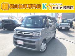 スペーシア ハイブリッドX 両側電動スライドドア クリアランスソナー 衝突被害軽減システム オートライト LEDヘッドランプ スマートキー アイドリングストップ シートヒーター ベンチシート CVT 盗難防止システム ABS 中古車画像