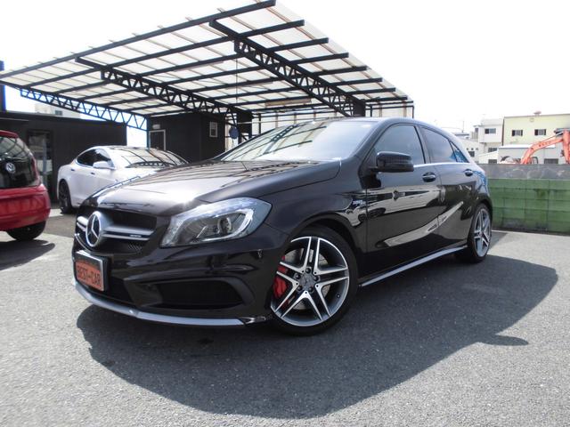 Ａクラス Ａ４５　ＡＭＧ　４マチック　禁煙車　ＡＭＧアドバンスドＰＫＧ　レーダーセーフティＰＫＧ　キーレスゴー　ＡＣＣ　ＢＬＩＳ　ＲＫＡ　黒革パフォーマンスシート　シートヒーター　純正ナビ　フルセグ　ＥＴＣ　Ｂカメラ　ＧＰＳレーダー