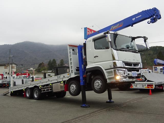 三菱ふそう スーパーグレート 重機運搬車 セルフクレーン 5段ロング