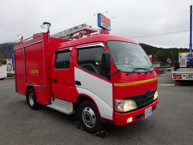 　水槽付消防車　容積６００Ｌ　モリタ　Ａ－２級　ｅ－モニタ仕様　ＣＡＦＳ付　消防用積載梯子　Ｗキャブ　５人乗り　ホースカー　準中型７．５ｔ免許対応