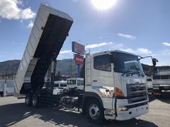 プロフィア  土砂禁深ダンプ 水密仕様 ロングダンプ 12.8t積載 新明和 舟底型 容積25.2KL 3軸1デフ ベッド付 リヤエアサス 7速MT 中古車画像