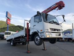 三菱ふそう　ファイター　　増トン　４段セルフクレーン　重機運搬車