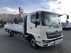 ヒノレンジャー  増トン アルミブロック平ボディ 8.4t積載 PTO付 電磁式リターダー ワイド幅 ベッド付 トランテックス製7.2mボディ 3方開あおり 床板張り 中古車画像