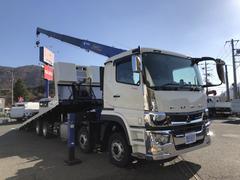 スーパーグレート  4段クレーン付スライドローダー 重機運搬車 4軸低床 ベッド付 9.9トン積載 タダノクレーン 警報仕様 花見台 油圧式自動あゆみ 床アピトン張り ウインチ 中古車画像