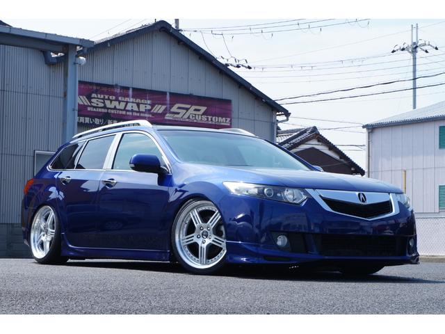 ホンダ アコードツアラー２４ｔｌ スポーツスタイル サンルーフ 車高調 レオンハルト１９インチ バンパーシェイブ ルーフブラック ａｃｕｒａ ｔｓｘグリルの中古車 車体価格148万円 08 平成 年式 走行8 4万キロ 車体色コバルトブルーパール 奈良県磯城郡田原本町