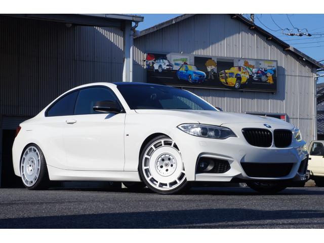 ＢＭＷ ２シリーズ ２２０ｉクーペ　Ｍスポーツ　ＺＳＳ車高調　ＮＥＵＴＲＡＬＥ１９インチ　ルーフブラック　フロントバンパーシェイブ　カーボンパーツ　ＬＥＤイエローフォグ