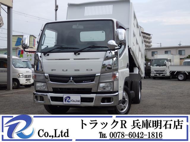 キャンター 深ダンプ　積載２ｔ　全低床　ＭＴ　ディーゼル　荷台内寸３０４×１５９×１１１　車両外寸４６９×１６９×１９８　車両総重量７．５ｔ未満　準中型免許証　４ナンバー　エンジン型式４Ｐ１０　３０００ＣＣ　保証付　小型　トラック（1枚目）