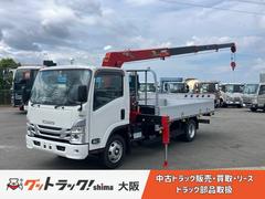 エルフトラック  クレーン付アルミブロック平ボディ/ユニック製4段ブーム/ラジコン・フックイン・警報型/アウトリガー差し違い/荷台アオリアルミブロック製/ロープ穴4対仕様/バックモニター/バックモニター/ETC 中古車画像