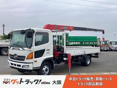 ヒノレンジャー  クレーン付き平ボディ/ユニック製4段ブーム/東洋ボディ/ラジコン付き/吊t数2.93t/床材質木板/セイコーラック2個/ロープ穴8個/積載量2,650kg/ターボ/190馬力! 中古車画像