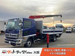ヒノレンジャー  クレーン付アルミブロック平ボディ/積載2,050kg/ワイド仕様/ユニック製 URG374 4段クレーン(吊り2.93t)/ラジコン付/アウトリガー差し違い/バックモニター/ETC/210馬力! 中古車画像