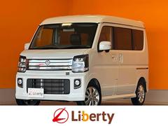 エブリイワゴン PZターボ CVT 衝突被害軽減システム クリアランスソナー レーンアシスト 両側スライド・片側電動 スマートキー アイドリングストップ シートヒーター オートライト アルミホイール ESC エアコン 中古車画像