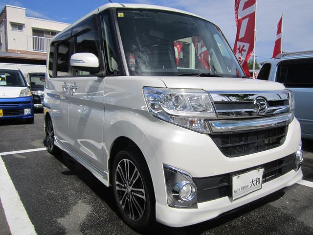 タント カスタムＲＳ　ターボ付き／ワンオーナー／ディーラー下取車／両側パワースライドドア／前後ドライブレコーダー／ＨＤＤナビ／フルセグＴＶ／ＬＥＤヘッドライト／アイドリングストップ／スマートキー／エンジンプッシュスタート（1枚目）