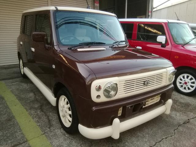 スズキ アルトラパン Ｇ　レトロ調エアロ　まつ毛付丸目キット　オールペイント車　カラードホイール　内装ペイント　シートカバー　ＣＤ／ＭＤ